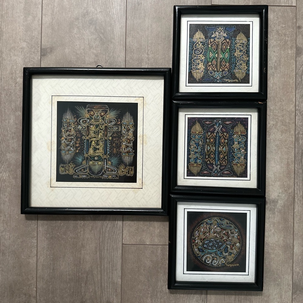 Framed Hand Painted & Signed Cultural Wall Art Set of 4
Absolutely gorgeous